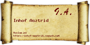 Inhof Asztrid névjegykártya