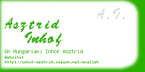 asztrid inhof business card